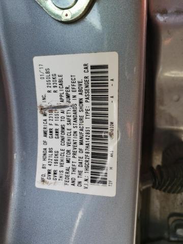 1HGCR2F87HA142851 - 2017 HONDA ACCORD EXL SILVER photo 12