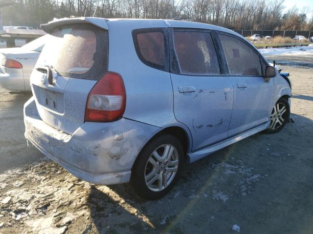 JHMGD38658S002449 - 2008 HONDA FIT SPORT BLUE photo 3