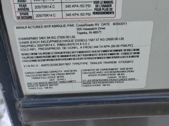 4V0TC3220CB017657 - 2012 CROS SLINGSHOT GRAY photo 10