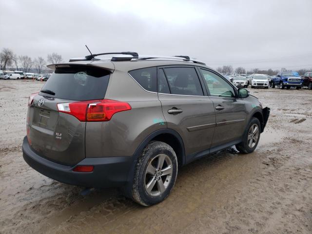 JTMRFREV7FD136223 - 2015 TOYOTA RAV4 XLE BROWN photo 3