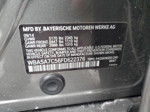 WBA5A7C56FD622376 - 2015 BMW 528 XI GRAY photo 12