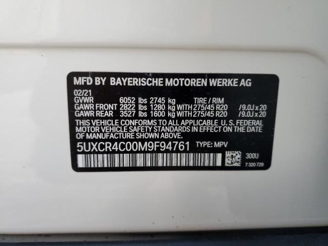 5UXCR4C00M9F94761 - 2021 BMW X5 SDRIVE WHITE photo 13