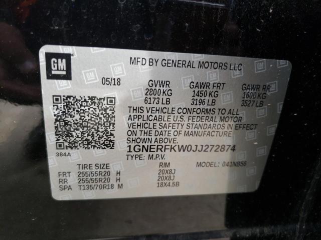 1GNERFKW0JJ272874 - 2018 CHEVROLET TRAVERSE LS BLACK photo 13