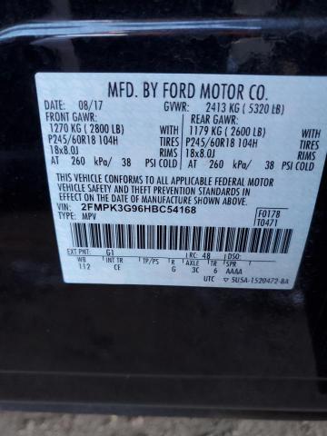 2FMPK3G96HBC54168 - 2017 FORD EDGE SE BLACK photo 13