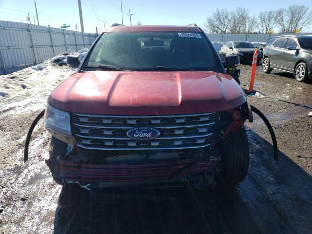 1FM5K8DHXHGA22312 - 2017 FORD EXPLORER XLT RED photo 5