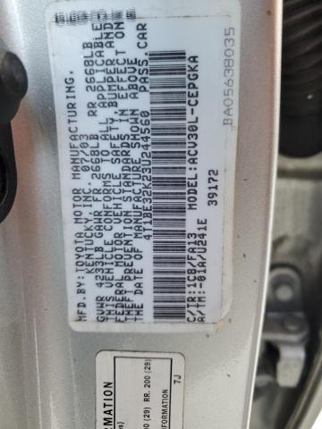 4T1BE32K23U244560 - 2003 TOYOTA CAMRY LE SILVER photo 12