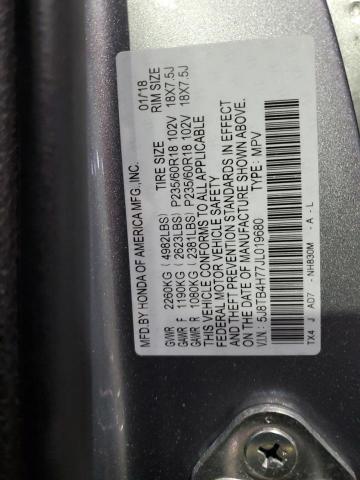 5J8TB4H77JL019680 - 2018 ACURA RDX ADVANCE SILVER photo 13