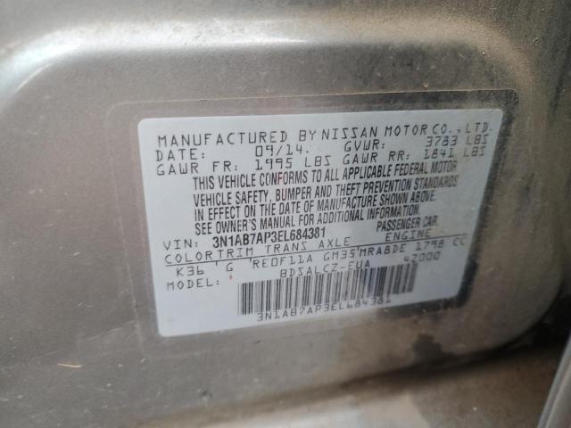 3N1AB7AP3EL684381 - 2014 NISSAN SENTRA S SILVER photo 12