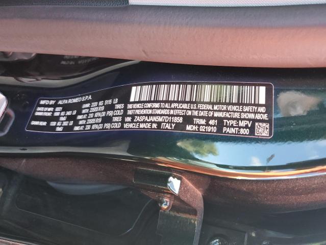 ZASPAJAN5M7D11858 - 2021 ALFA ROMEO STELVIO SPORT Grün Foto 13