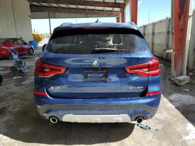 5UXTY3C07M9F68333 - 2021 BMW X3 SDRIVE30I BLUE photo 6