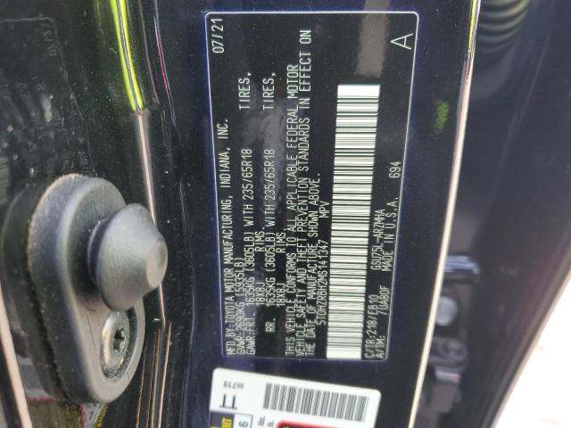 5TDHZRBH2MS141347 - 2021 TOYOTA HIGHLANDER XLE BLACK photo 12