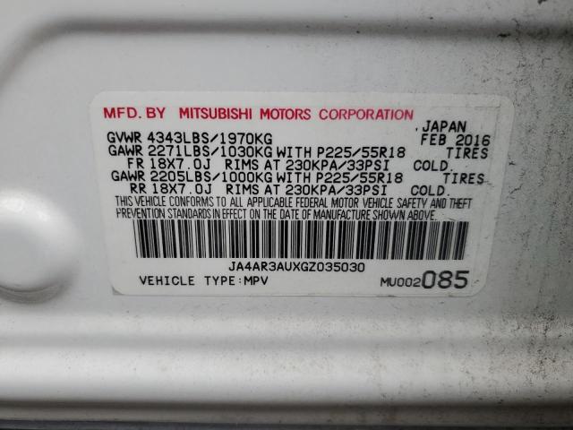 JA4AR3AUXGZ035030 - 2016 MITSUBISHI OUTLANDER ES WHITE photo 12