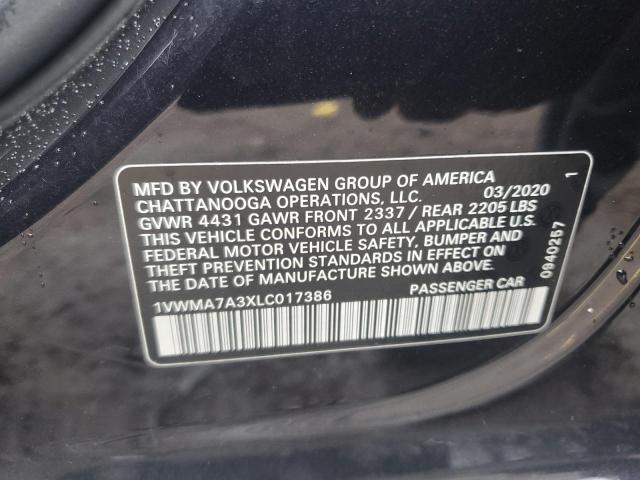 1VWMA7A3XLC017386 - 2020 VOLKSWAGEN PASSAT R-LINE Qara foto 12