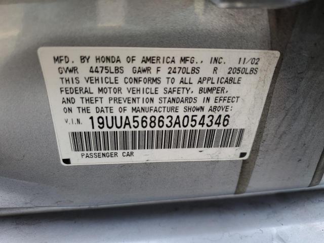 19UUA56863A054346 - 2003 ACURA 3.2TL TYPE-S SILVER photo 12