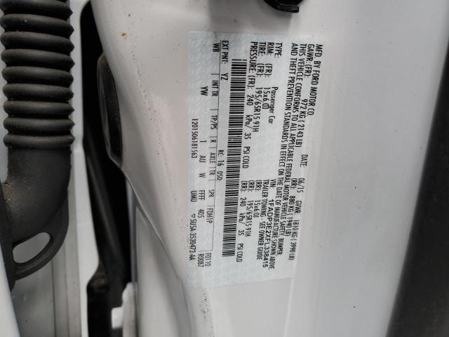 1FADP3E2XFL338415 - 2015 FORD FOCUS S WHITE photo 12