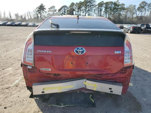 JTDKN3DU4D0339729 - 2013 TOYOTA PRIUS RED photo 6