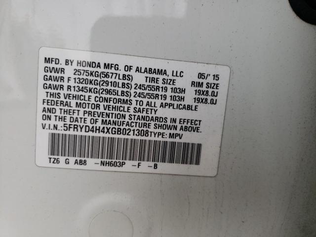 5FRYD4H4XGB021308 - 2016 ACURA MDX TECHNOLOGY 白色 照片 13