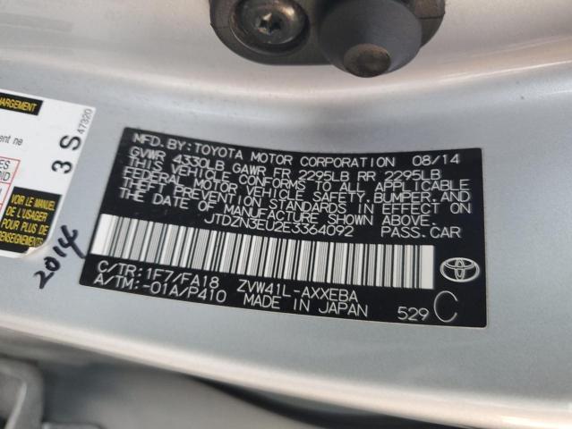 JTDZN3EU2E3364092 - 2014 TOYOTA PRIUS V SILVER photo 12