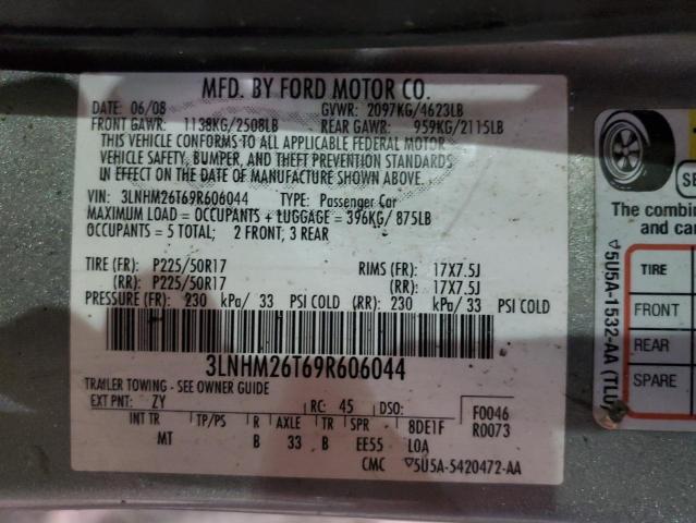 3LNHM26T69R606044 - 2009 LINCOLN MKZ GRAY photo 13