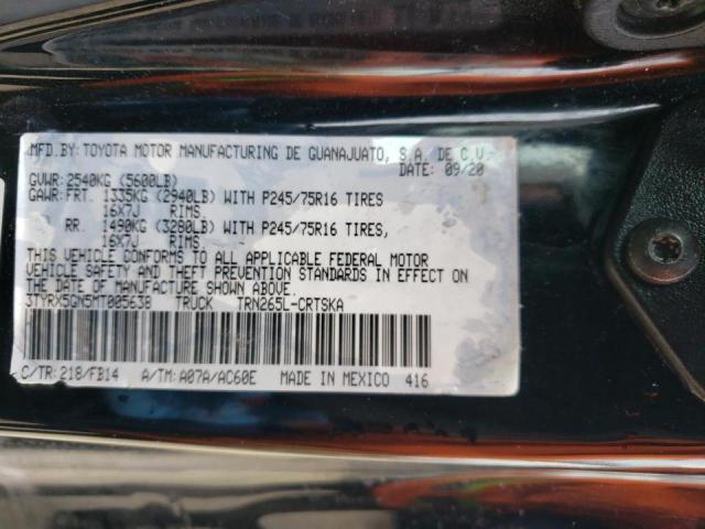 3TYRX5GN5MT005638 - 2021 TOYOTA TACOMA ACCESS CAB Қара фото 12