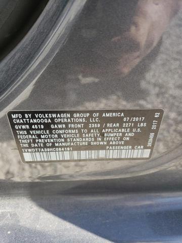 1VWDT7A39HC084191 - 2017 VOLKSWAGEN PASSAT R-LINE Grau Foto 12
