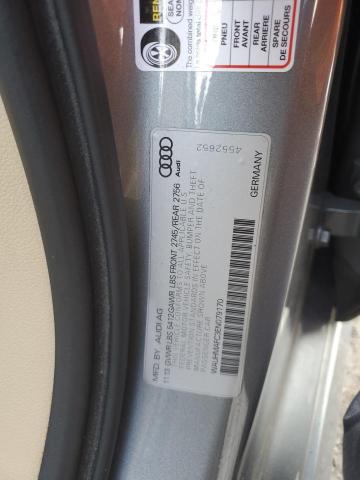 WAUHMAFC3EN079170 - 2014 AUDI A6 PRESTIGE ნაცრისფერი ფოტო 12