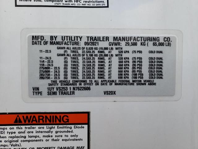 1UYVS2531N7622606 - 2022 UTILITY TRAILER Ağ foto 10