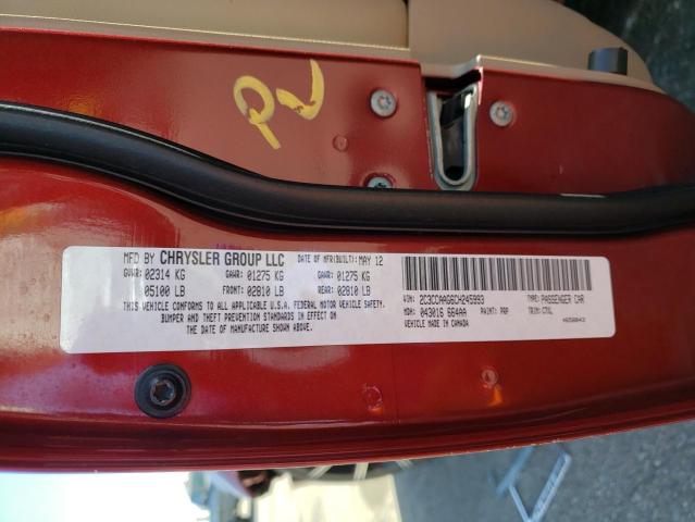 2C3CCAAG6CH245993 - 2012 CHRYSLER 300 RED photo 13