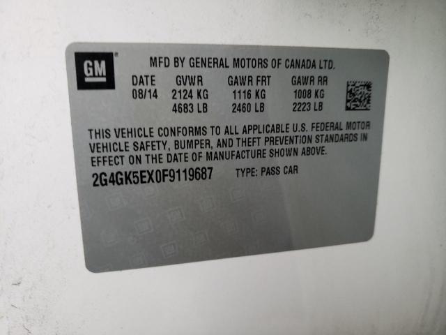 2G4GK5EX0F9119687 - 2015 BUICK REGAL 白色 照片 12