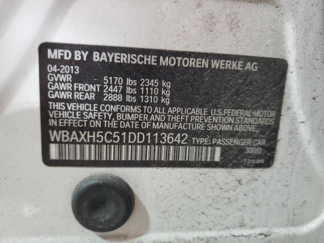 WBAXH5C51DD113642 - 2013 BMW 528 XI WHITE photo 12