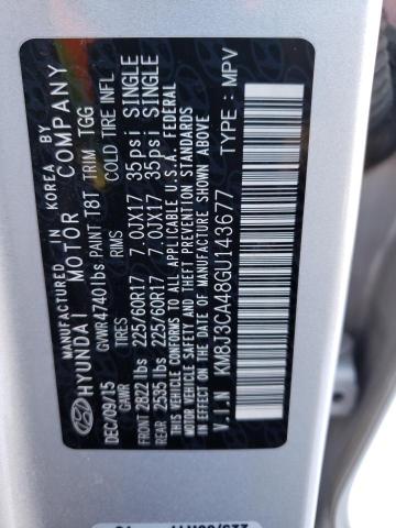 KM8J3CA48GU143677 - 2016 HYUNDAI TUCSON LIMITED SILVER photo 12