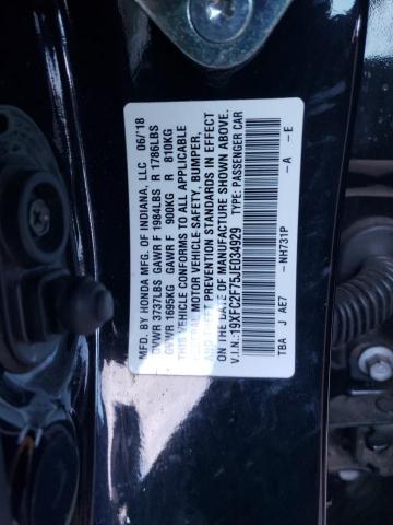 19XFC2F75JE034929 - 2018 HONDA CIVIC EX BLACK photo 12