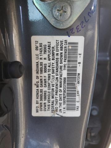 19XFB2F58CE378968 - 2012 HONDA CIVIC LX GRAY photo 12