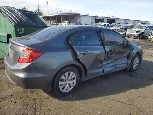 19XFB2F58CE378968 - 2012 HONDA CIVIC LX GRAY photo 3