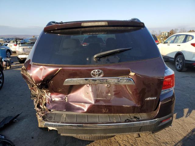 5TDBK3EH2DS192527 - 2013 TOYOTA HIGHLANDER BASE Бордовый фото 6