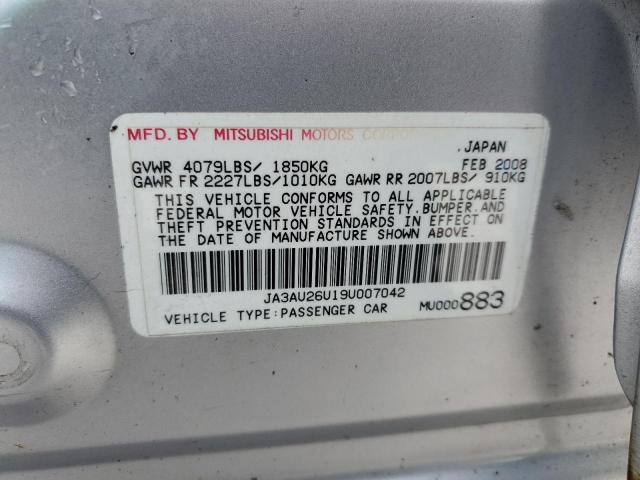 JA3AU26U19U007042 - 2009 MITSUBISHI LANCER ES/ES SPORT ვერცხლისფერი ფოტო 12