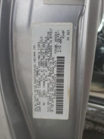 5TBBN44154S435919 - 2004 TOYOTA TUNDRA ACCESS CAB SR5 SILVER photo 12