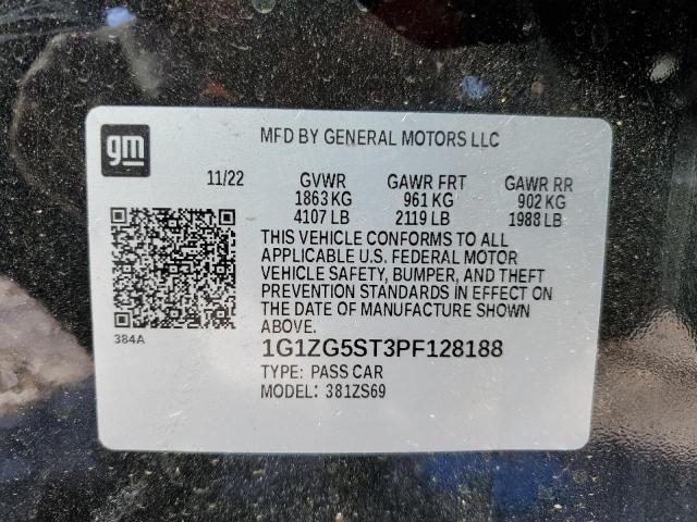 1G1ZG5ST3PF128188 - 2023 CHEVROLET MALIBU RS BLACK photo 12