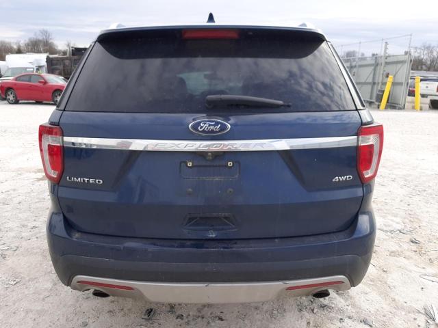 1FM5K8F83HGB81296 - 2017 FORD EXPLORER LIMITED BLUE photo 6