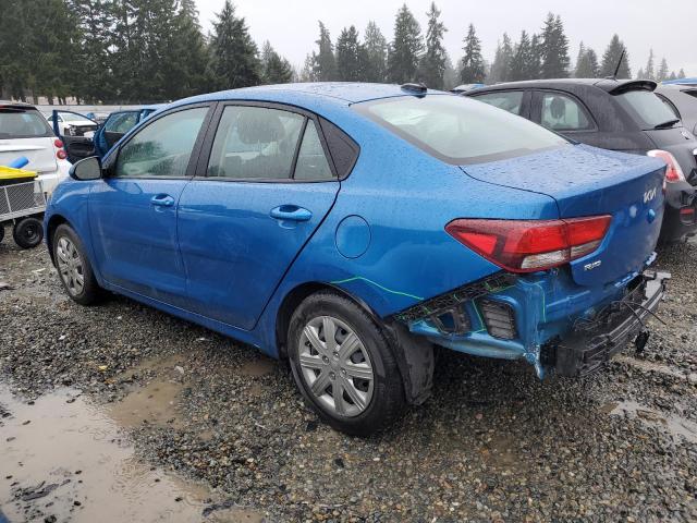 3KPA24ADXNE443987 - 2022 KIA RIO LX BLUE photo 2