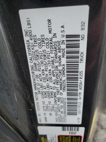 5TETX22N49Z650072 - 2009 TOYOTA TACOMA ACCESS CAB GRAY photo 12