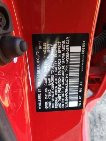 SHHFK7H40LU207416 - 2020 HONDA CIVIC SPORT RED photo 13