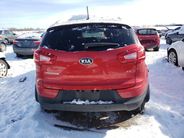 KNDPCCA24D7430408 - 2013 KIA SPORTAGE EX RED photo 6