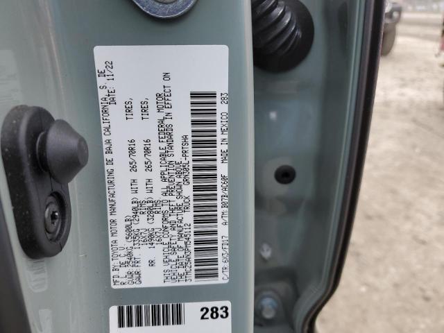 3TMCZ5AN3PM545112 - 2023 TOYOTA TACOMA DOUBLE CAB 灰色 照片 12