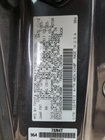 5TFUX4EN5DX018600 - 2013 TOYOTA TACOMA ACCESS CAB Графитовый фото 12