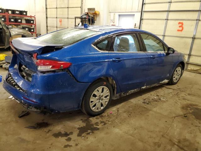 3FA6P0G73LR110446 - 2020 FORD FUSION S BLUE photo 3