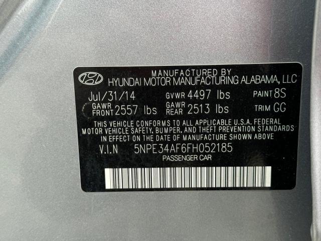 5NPE34AF6FH052185 - 2015 HYUNDAI SONATA SPORT GRAY photo 10