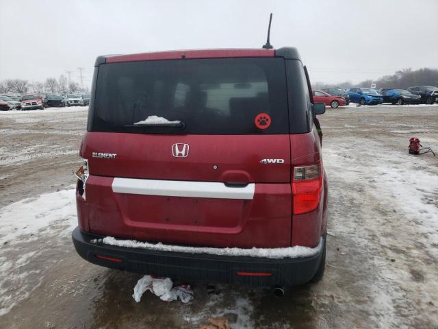 5J6YH2H78AL004140 - 2010 HONDA ELEMENT EX BURGUNDY photo 6