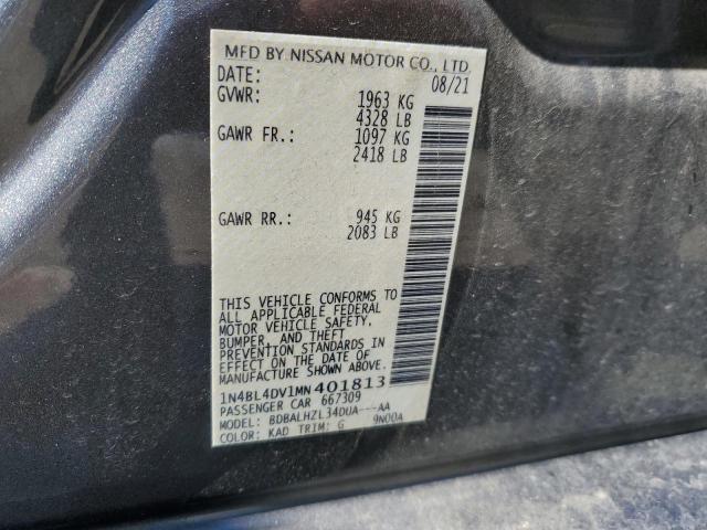 1N4BL4DV1MN401813 - 2021 NISSAN ALTIMA SV SILVER photo 12