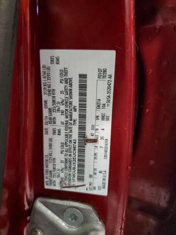 1FMCU9JX2EUC98743 - 2014 FORD ESCAPE TITANIUM RED photo 12